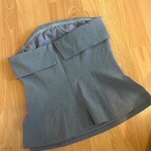 Women's Grey and Blue Crop-top